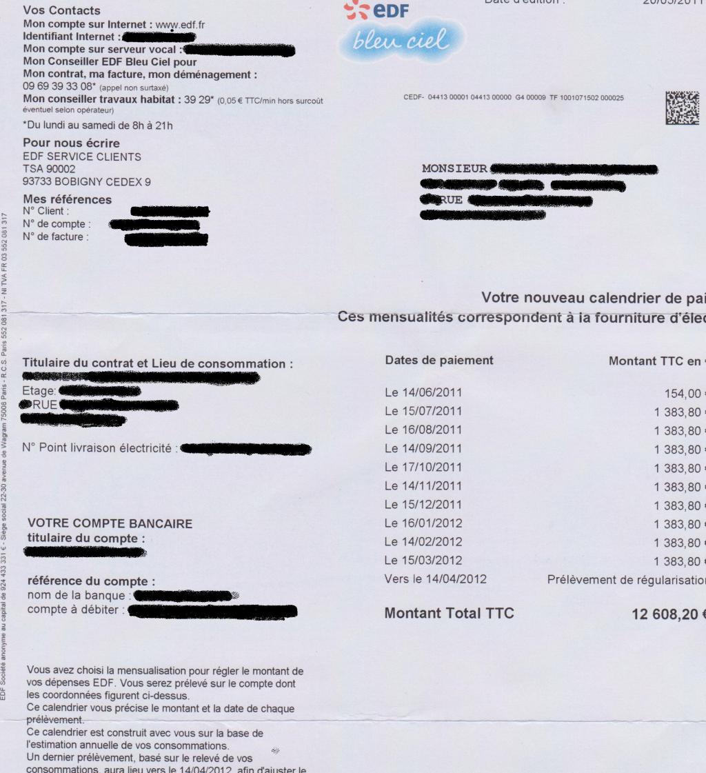 Erreur Echeancier Edf Resolu Forum Immobilier Droit