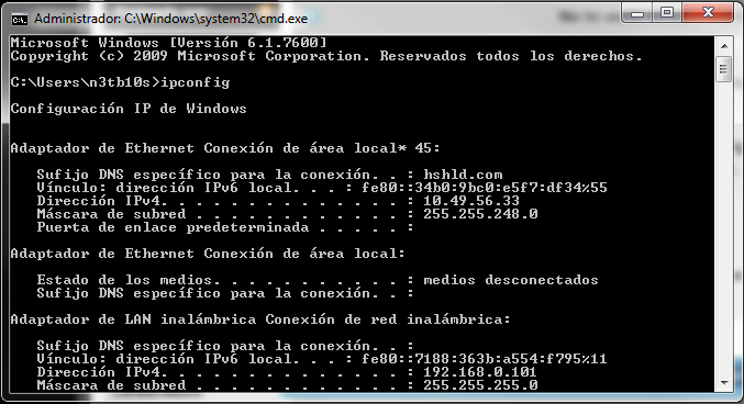 IP DNS PUERTA DE ENLACE ip dns puerta de enlace: